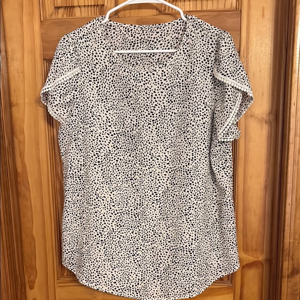 Black and White Polka Dot Women's Top